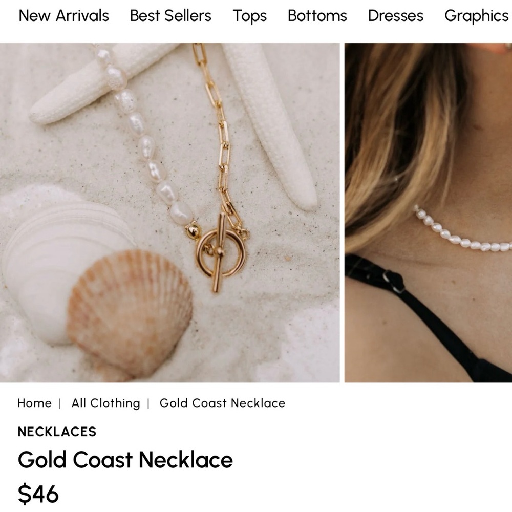 Gold Coast Pearl & Gold Chain Necklace